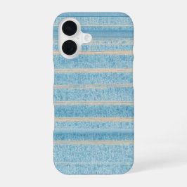 Blue Patchwork Stripe Phone Case iPhone 16 Hoesje