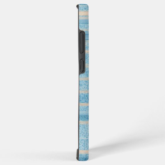 Blue Patchwork Stripe Phone Case Samsung Galaxy Hoesje (Rechterkant)