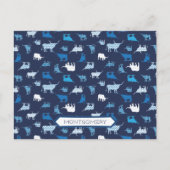 Blue Patterings Longhorns Pattern Briefkaart (Voorkant)