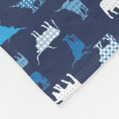 Blue Patterings Longhorns Pattern Fleece Deken (Hoek)