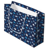 Blue Patterings Longhorns Pattern Groot Cadeauzakje (Voorkant Gekanteld)