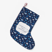 Blue Patterings Longhorns Pattern Kleine Kerstsok (Voorkant (Hangend))