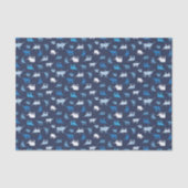 Blue Patterings Longhorns Pattern Tissuepapier (Voorkant)