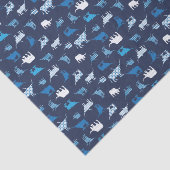Blue Patterings Longhorns Pattern Tissuepapier (Detail)
