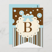 Blue Pattern Baby Party Flag Bunting Banner Briefkaart (Voorkant / Achterkant)
