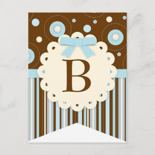 Blue Pattern Baby Party Flag Bunting Banner Briefkaart