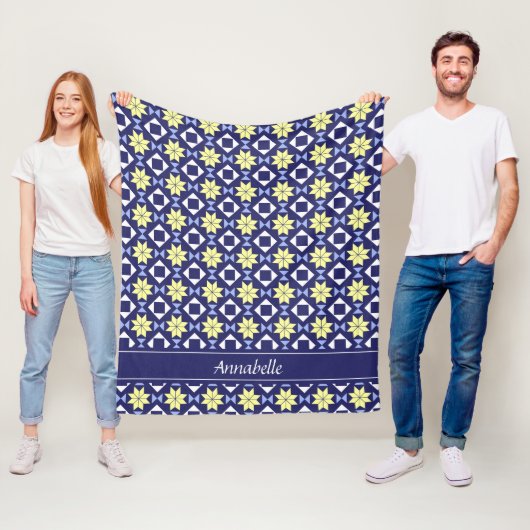 Blue Pattern Fleece Deken (In situ)