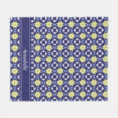 Blue Pattern Fleece Deken (Voorkant (Horizontaal))