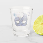 Blue Pattern Mardi Gras Mask Shot Glas (Achterkant)