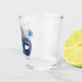 Blue Pattern Mardi Gras Mask Shot Glas (Rechts)