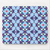Blue Pattern Retro Art Muismat (Voorkant)