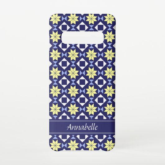 Blue Pattern Samsung Galaxy Hoesje (Achterkant)