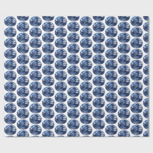 Blue Pattern Sapphire Blue Wrapping Paper Cadeaupapier (Vlak)
