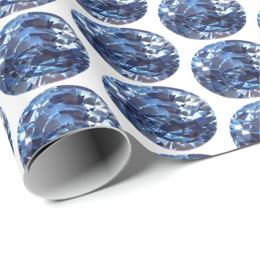 Blue Pattern Sapphire Blue Wrapping Paper Cadeaupapier (Rol Hoek)