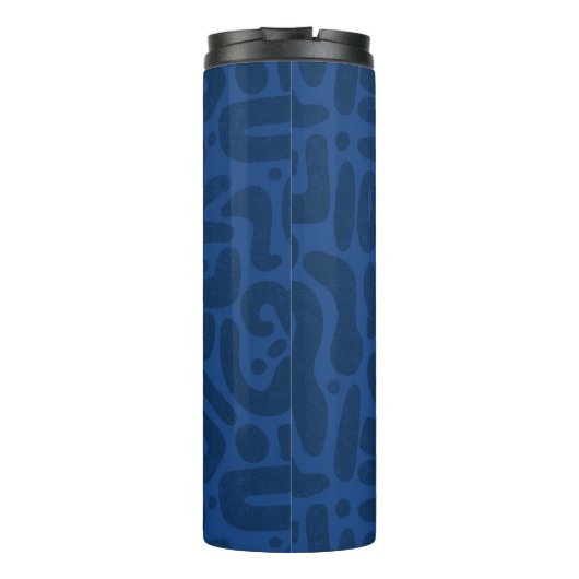 Blue Pattern Thermal Bottle Thermosbeker (Achterkant)