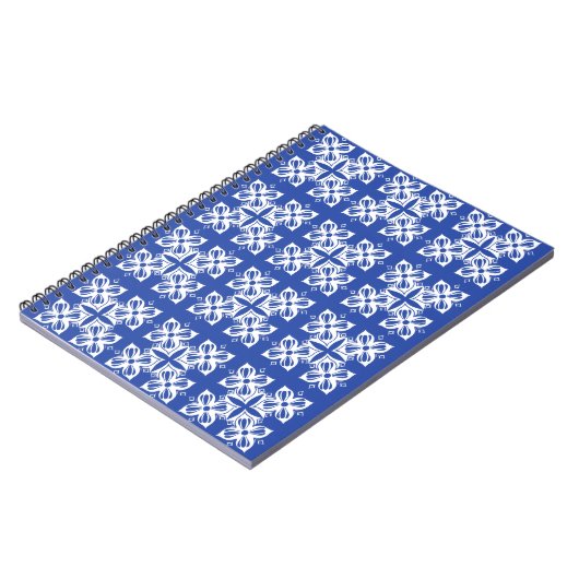 Blue patterned Classic notitieboek (Linkerzijde)