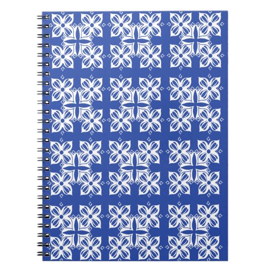 Blue patterned Classic notitieboek (Voorkant)