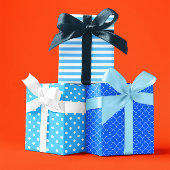 Blue Patterned Inpakpapier Vel