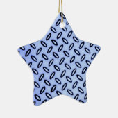 Blue Patterned Star-Ornament Keramisch Ornament (Rechts)