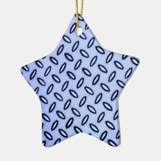 Blue Patterned Star-Ornament Keramisch Ornament (Links)
