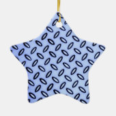 Blue Patterned Star-Ornament Keramisch Ornament (Achterkant)