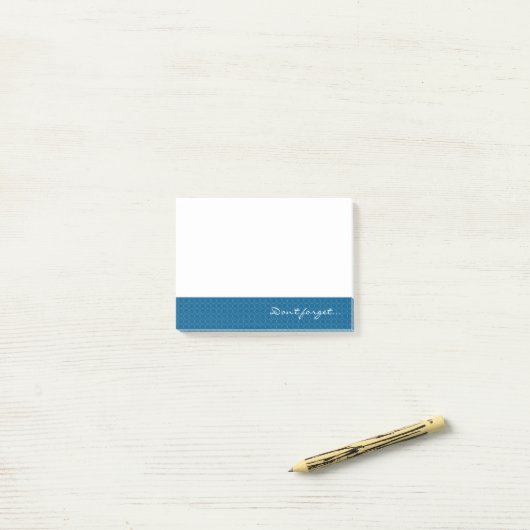 Blue Patterned Vergeet het niet Post-it® Notes (Op bureau)