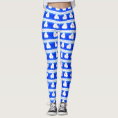 Blue Patterned Yoga Pants Leggings (Voorkant)