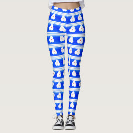 Blue Patterned Yoga Pants Leggings