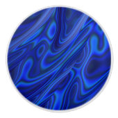 Blue Paua Abalone Shell Fractal Abstract Patroon Keramische Knop (Voorkant)