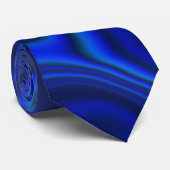 Blue Paua Abalone Shell Fractal Abstract Stropdas (Opgerold)