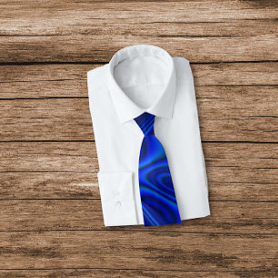 Blue Paua Abalone Shell Fractal Abstract Stropdas