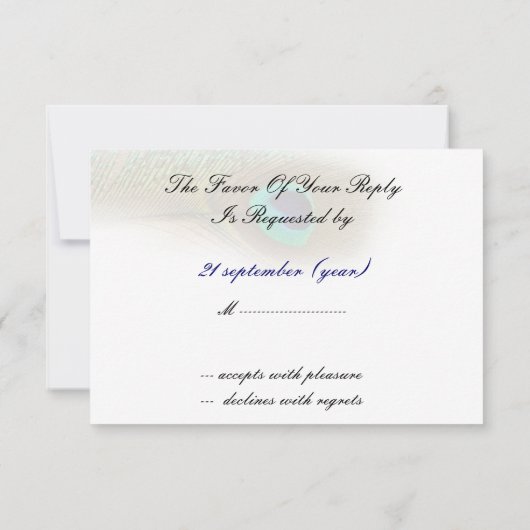 Blue Pauw RSVP kaarten standaard 3,5 x 5 (Achterkant)