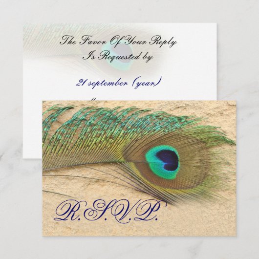 Blue Pauw RSVP kaarten standaard 3,5 x 5 (Voorkant / Achterkant)