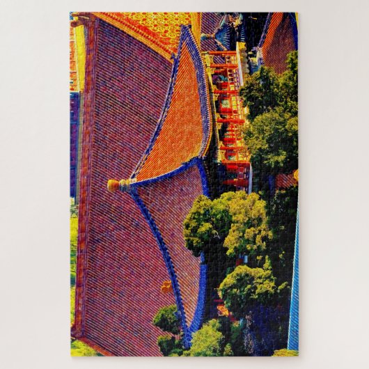 Blue Pavilion Roof | Verboden stad Legpuzzel (Verticaal)