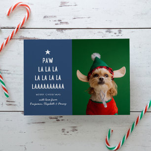 Blue Paw La Pet Kerstmis Feestdagenkaart