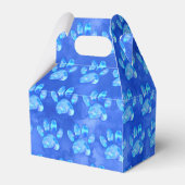 Blue Paw Print Aangepaste Waterverf Bedankdoosjes (Achterkant)