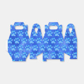 Blue Paw Print Aangepaste Waterverf Bedankdoosjes (Uitgevouwen)