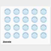 Blue Paw Print & Baby Foot Dog Baby shower Ronde Sticker (Vel)
