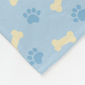 Blue Paw Print Bone Patroon Fleece Deken (Hoek)