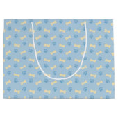 Blue Paw Print Bone Patroon Large Cadeautasje (Voorkant)