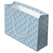 Blue Paw Print Bone Patroon Large Cadeautasje (Achterkant Gekanteld)