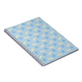 Blue Paw Print Bone Patroon Notitieboek (Rechterzijde)