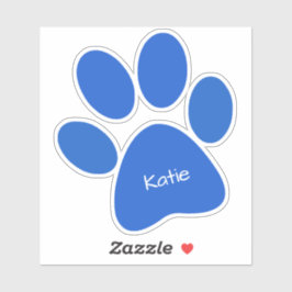 Blue Paw Print Custom-Cut Vinyl Sticker