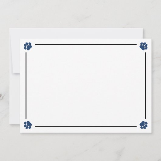 Blue Paw Print Lijst Huisdier Certificaat van Adop (Achterkant)