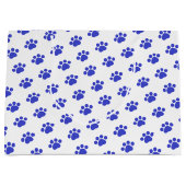 Blue Paw Print Patroon Groot Cadeauzakje (Voorkant)