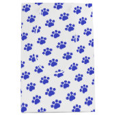 Blue Paw Print Patroon Medium Cadeauzakje (Voorkant)