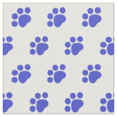 Blue Paw Print Patroon Stof (Close Up)