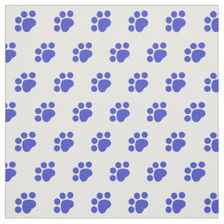 Blue Paw Print Patroon Stof