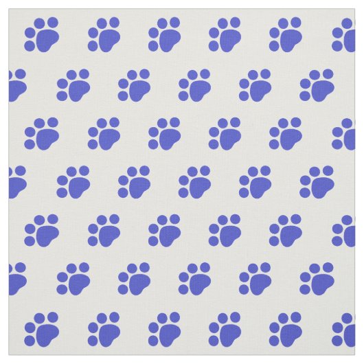 Blue Paw Print Patroon Stof (Swatch)