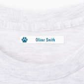 Blue Paw Print Personalized Kids Name Labels (Aangebracht)